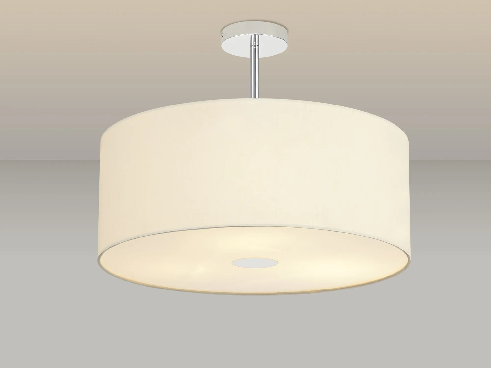 Baymont 50cm Semi Flush 3 Light Polished Chrome, Ivory Pearl, Frosted Diffuser DK0327  Deco Baymont CH IV